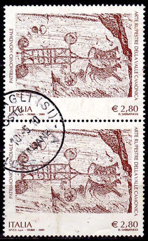 ITALY 2009, 27 March. ROCK ART, single pair, UH, CV +/-R 180.00 view scans