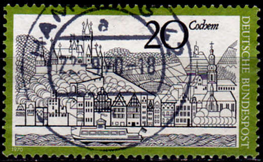 GERMANY 1970, 21 Sept. THE TOWN COCHEM, single, UH, CV+/- R 5.00 view scans