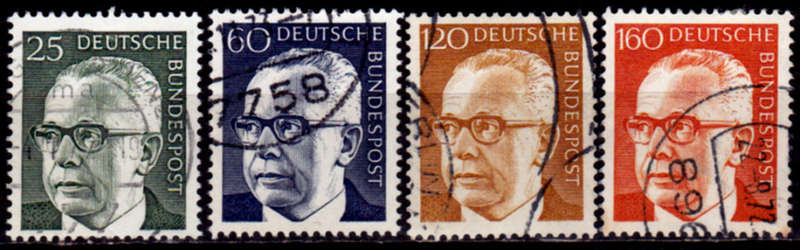 GERMANY 1971, 25 June. GUSTAV HEINEMANN, set, UH, CV+/- R 35.00 view scans