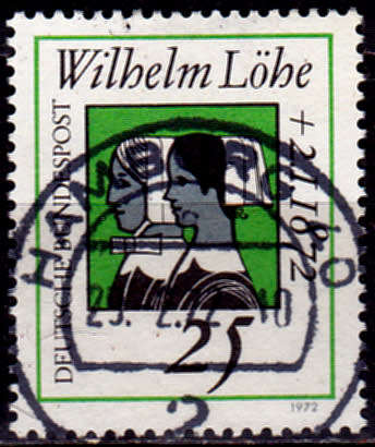GERMANY 1972, 20 Jan. 100th ANNIV DEATH WILHELM LOHE, single, UH, CV+/- R 5.00 view scans