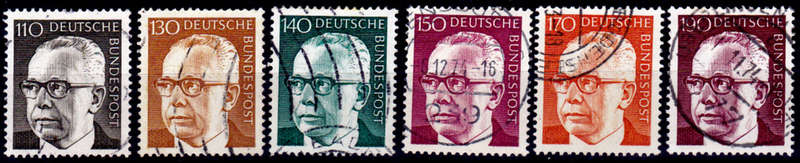 GERMANY 1972, 20 June. GUSTAV HEINEMANN, set, UH, CV+/- R 75.00 view scans