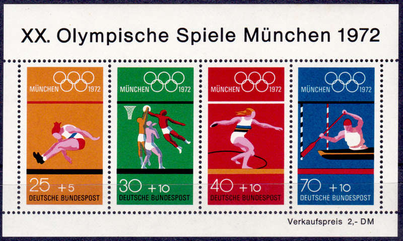 GERMANY 1972, 18 Aug. OLYMPIC GAMES - MUNICH, m/sheet, MNH, CV+/- R 55.00 view scans