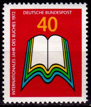 GERMANY 1972, 11 Sept. INTERNATIONAL BOOK YEAR, single, MH, CV+/- R 10.00 view scans