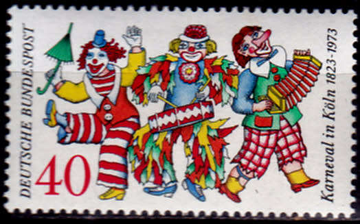 GERMANY 1972, 10 Nov. 150th ANNIV CARNIVAL IN COLOGNE, single, MH, CV+/- R 10.00 view scans