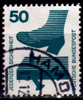 GERMANY 1973, 16 Jan. DEFINITIVE - ACCIDENT PREVENTION, single, UH, CV+/- R 10.00 view scans