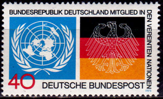 GERMANY 1973, 21 Sept. INITIATION TO THE UN, single, MH, CV+/- R 30.00 view scans