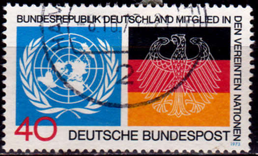 GERMANY 1973, 21 Sept. INITIATION TO THE UN, single, UH, CV+/- R 5.00 view scans