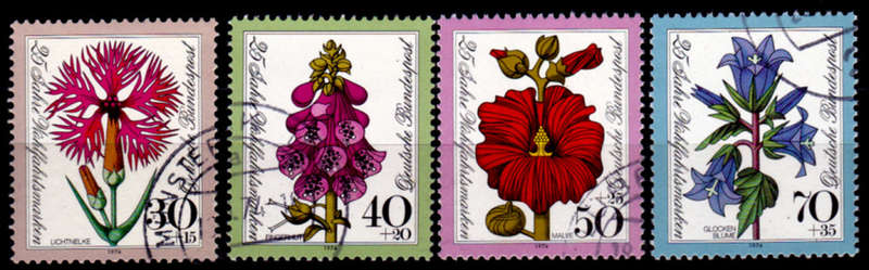 GERMANY 1974, 15 Oct. CHARITY STAMPS - FLOWERS, set, UH, CV+/- R 55.00 view scans