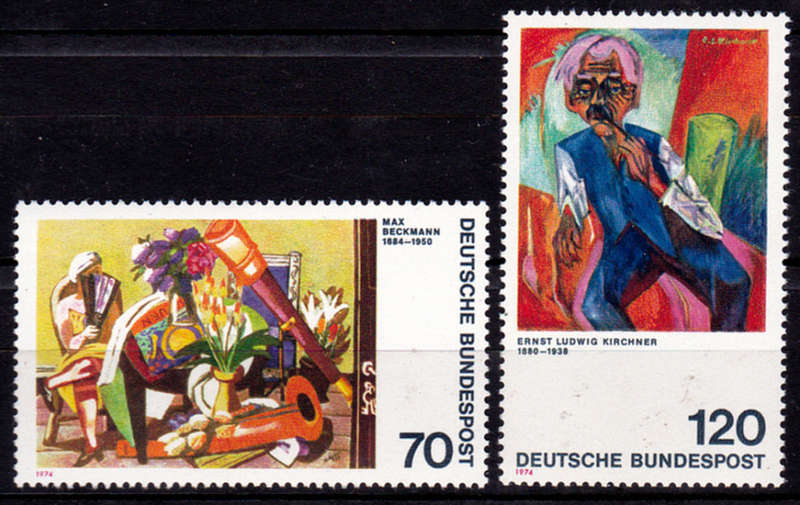 GERMANY 1974, 29 Oct. PAINTINGS - GERMAN EPRESSIONIST, set, MH, CV+/- R 45.00 view scans