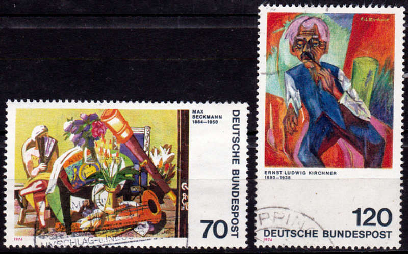 GERMANY 1974, 29 Oct. PAINTINGS - GERMAN EPRESSIONIST, set, UH, CV+/- R 45.00 view scans