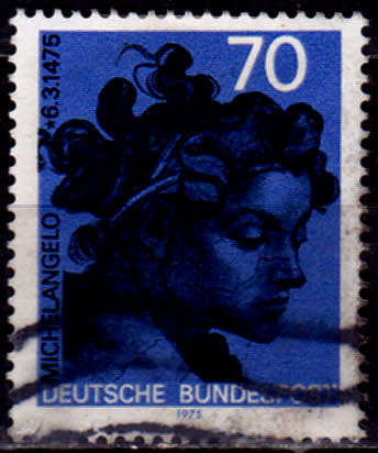 GERMANY 1975, 14 Feb. 500th ANNIV BIRTH MICHELANGELO BUONARROTI, single UH, CV+/- R 20.00 view scans