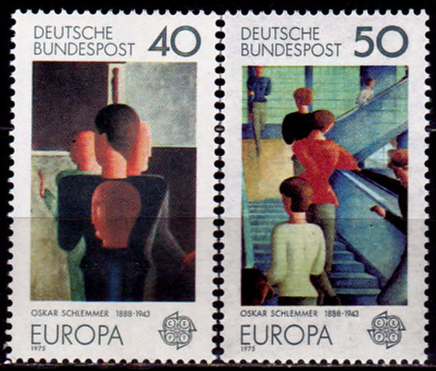GERMANY 1975, 15 April. EUROPA STAMPS - PAINTINGS, set, MH, CV+/- R 20.00 view scans