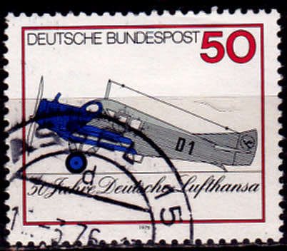 GERMANY 1976, 5 Jan. 50th ANNIV DEUTSCHE LUFTHANSA, single, UH, CV+/- R 5.00 view scans
