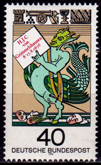 GERMANY 1976, 17 Aug. 300th ANNIV DEATH HJC GRIMMELSHAUSEN, single, MNH, CV+/- R 30.00 view scans