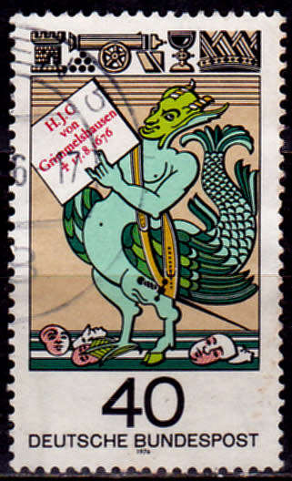 GERMANY 1976, 17 Aug. 300th ANNIV DEATH HJC GRIMMELSHAUSEN, single, UH, CV+/- R 5.00 view scans
