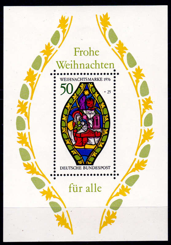 GERMANY 1976, 16 Nov. CHRISTMAS STAMP, m/sheet, MH, CV+/- R 15.00 view scans