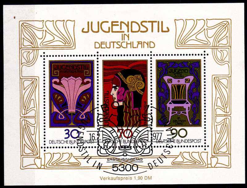 GERMANY 1977, 16 Feb. JUGENDSTIL IN GERMANY, m/sheet, CTO, CV+/- R ? view scans