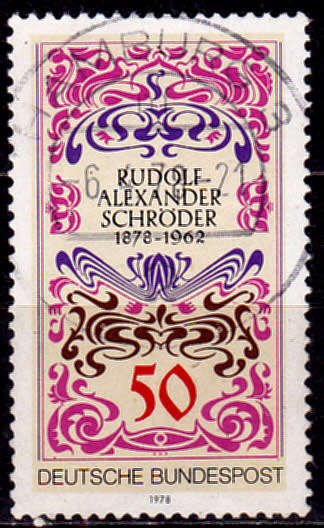 GERMANY 1978, 12 Jan. 100th ANNIV BIRTH RUDOLF A SCHRöDER, single, UH, CV+/- R 5.00 view scans