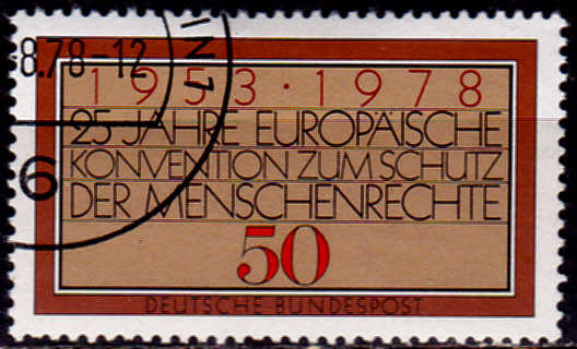 GERMANY 1978, 17 Aug. PROTECTION OF HUMAN RIGHTS, single, UH, CV+/- R 5.00 view scans