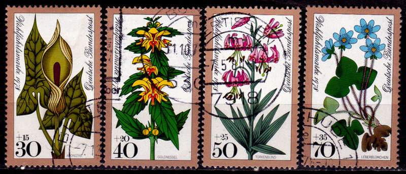 GERMANY 1978, 12 Oct. CHARITY STAMPS - FLOWERS, set, UH, CV+/- R 45.00 view scans