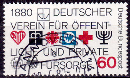 GERMANY 1980, 10 April. 100th ANNIV OF THE WELFARE, single, UH, CV+/- R 5.00 view scans