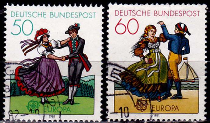 GERMANY 1981, 7 May. EUROPA STAMPS - FOLKLORE, set, UH, CV+/- R 10.00 view scans