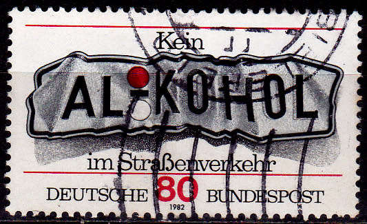 GERMANY 1982, 15 July. INFO ABOUT ALCOHOL AND TRAFFIC, single, UH, CV +/-R 10.00 view scans