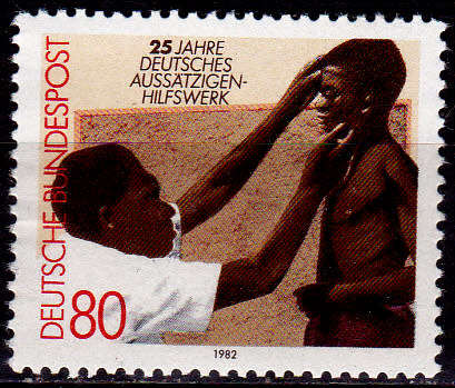 GERMANY 1982, 15 July. 25th ANNIV STRUGGLE AGAINST LEPROSY, single, MH, CV+/- R 20.00 view scans