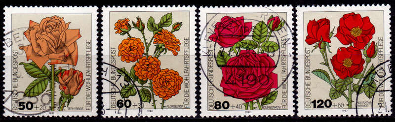 GERMANY 1982, 14 Oct. CHARITY STAMPS - ROSES, set, UH, CV+/- R 85.00 view scans