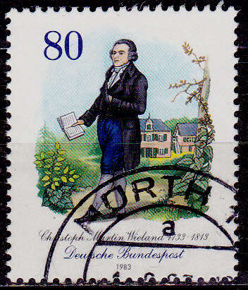 GERMANY 1983, 11 Aug. 250th ANNIV BIRTH C MARTIN WIELAND, single, UH, CV+/- R 10.00 view scans