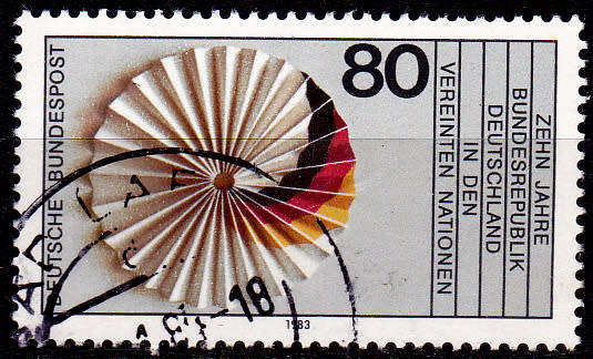 GERMANY 1983, 11 Aug. 10th ANNIV UN MEMBERSHIP, single, UH, CV+/- R 10.00 view scans