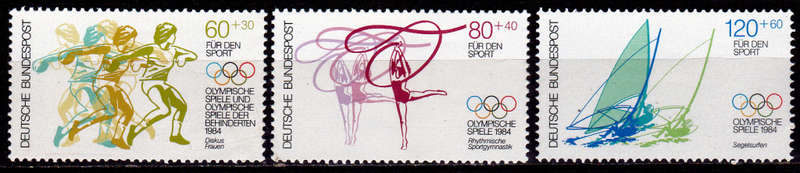 GERMANY 1984, 12 April. OLYMPIC GAMES - LOS ANGELES, USA, set, MNH, CV+/- R 90.00 view scans