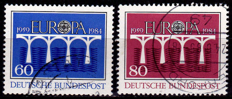 GERMANY 1984, 8 May. EUROPA STAMPS - BRIDGES, set, UH, CV+/- R 20.00 view scans
