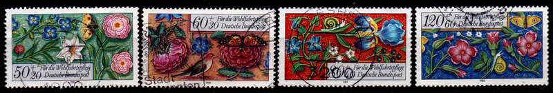 GERMANY 1985, 15 Oct. CHARITY STAMPS - FLOWERS, set, UH, CV+/- R 75.00 view scans