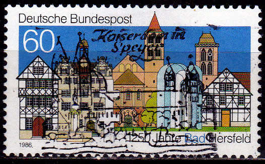GERMANY 1986, 13 Feb. 1250th ANNIV OF BAD HERSFELD, single, UH, CV+/- R 10.00 view scans