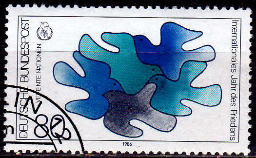 GERMANY 1986, 20 June. INTERNATIONAL YEAR OF PEACE, single, UH, CV+/- R 5.00 view scans