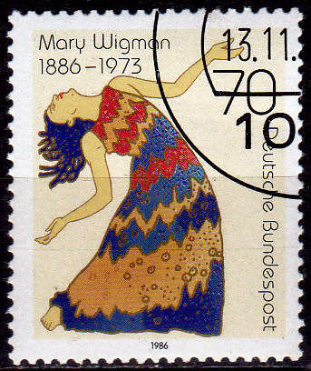 GERMANY 1986, 13 Nov. MARY WIGMAN - DANCER, single, UNH, CV+/- R 10.00 view scans