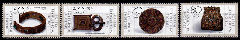 GERMANY 1987, 15 Oct. CHARITY STAMPS - GOLD AND SILVERSMITHING, set, MNH, CV+/- R 75.00 view scans