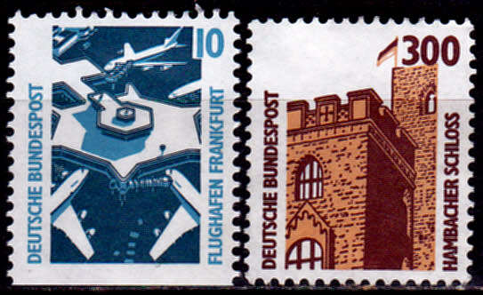 GERMANY 1988, 14 Jan. SIGHTSEEINGS, set, MNH, CV+/- R 35.00 view scans