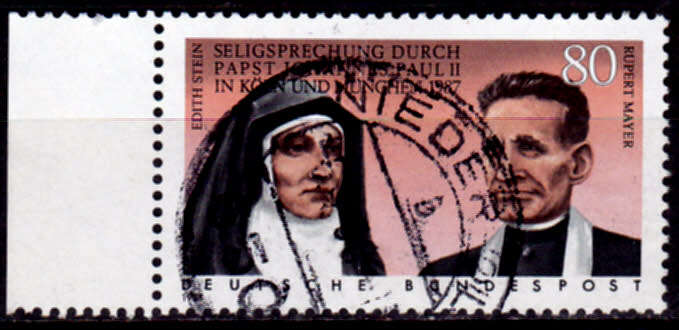 GERMANY 1988, 14 Jan. SALVATION OF EDITH STEIN RUPERT MAYER, single, UH, CV+/- R 10.00 view scans
