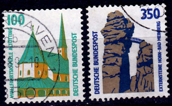 GERMANY 1989, 9 Feb. SIGHTSEEINGS, set, UH, CV+/- R 50.00 view scans