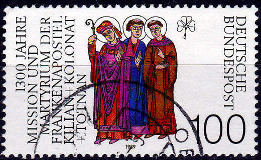 GERMANY 1989, 15 June. 1300th ANNIV DEATH OF 3 APOSTLES, single, UH, CV+/- R 10.00 view scans
