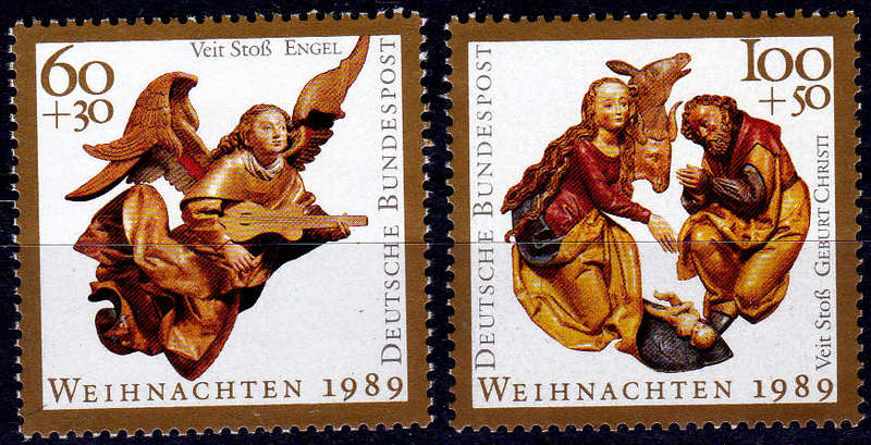 GERMANY 1989, 16 Nov. CHRISTMAS STAMPS, set, MNH, CV+/- R 55.00 view scans