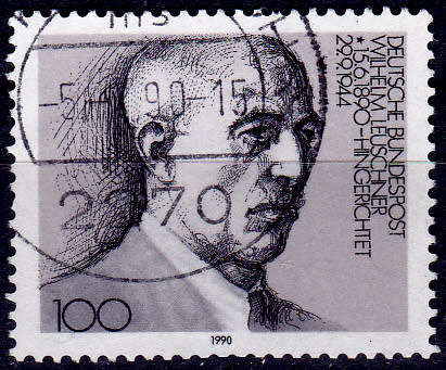 GERMANY 1990, 3 May. 100th ANNIV BIRTH WILHELM LEUSCHNER, single, UH, CV+/- R 10.00 view scans