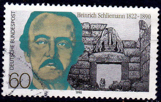 GERMANY 1990, 11 Oct. 100th ANNIV DEATH HEINRICH SCHLIEMANN, single, UH, CV+/- R 10.00 view scans