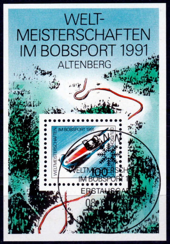 GERMANY 1991, 8 Jan. WORLD BOBSLEIGH TRACK CHAMPIONSHIP, m/sheet, UH, CV+/- R 30.00 view scans
