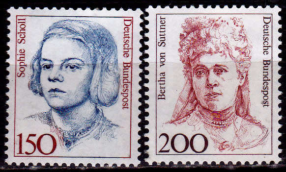 GERMANY 1991, 14 Feb. FAMOUS WOMEN, set, MNH, CV+/- R 75.00 view scans