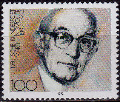 GERMANY 1992, 9 Jan. 100th ANNIV BIRTH MARTIN NIEMOLLER, single, MNH, CV+/- R 30.00 view scans