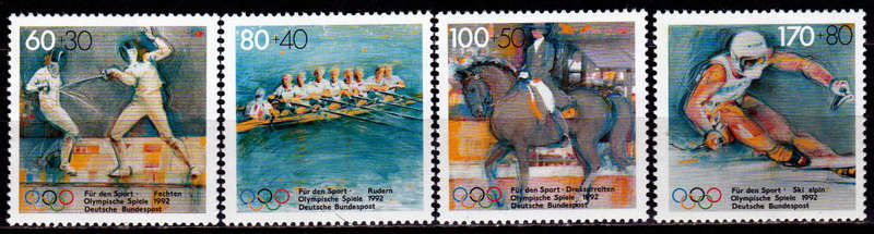 GERMANY 1992, 6 Feb. SUMMER AND WINTER OLYMPIC GAMES, set, MNH, CV+/- R 120.00 view scans