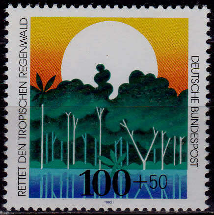 GERMANY 1992, 11 June. PROTECTION OF TROPICAL RAIN FOREST, single, MNH, CV+/- R 40.00 view scans